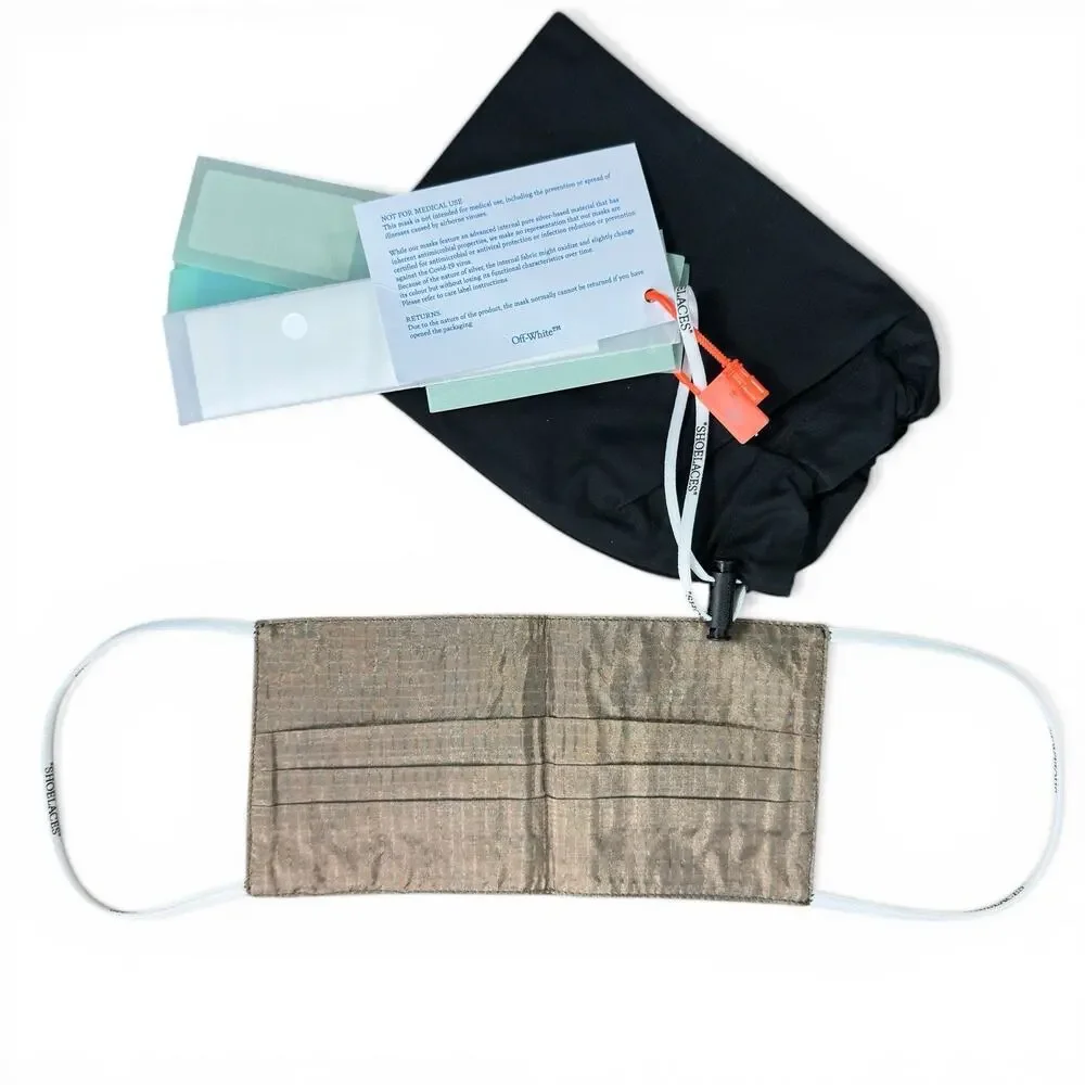 Off-White OW Arrow Face Mask Black White w/ Pouch Authentic Streetwear